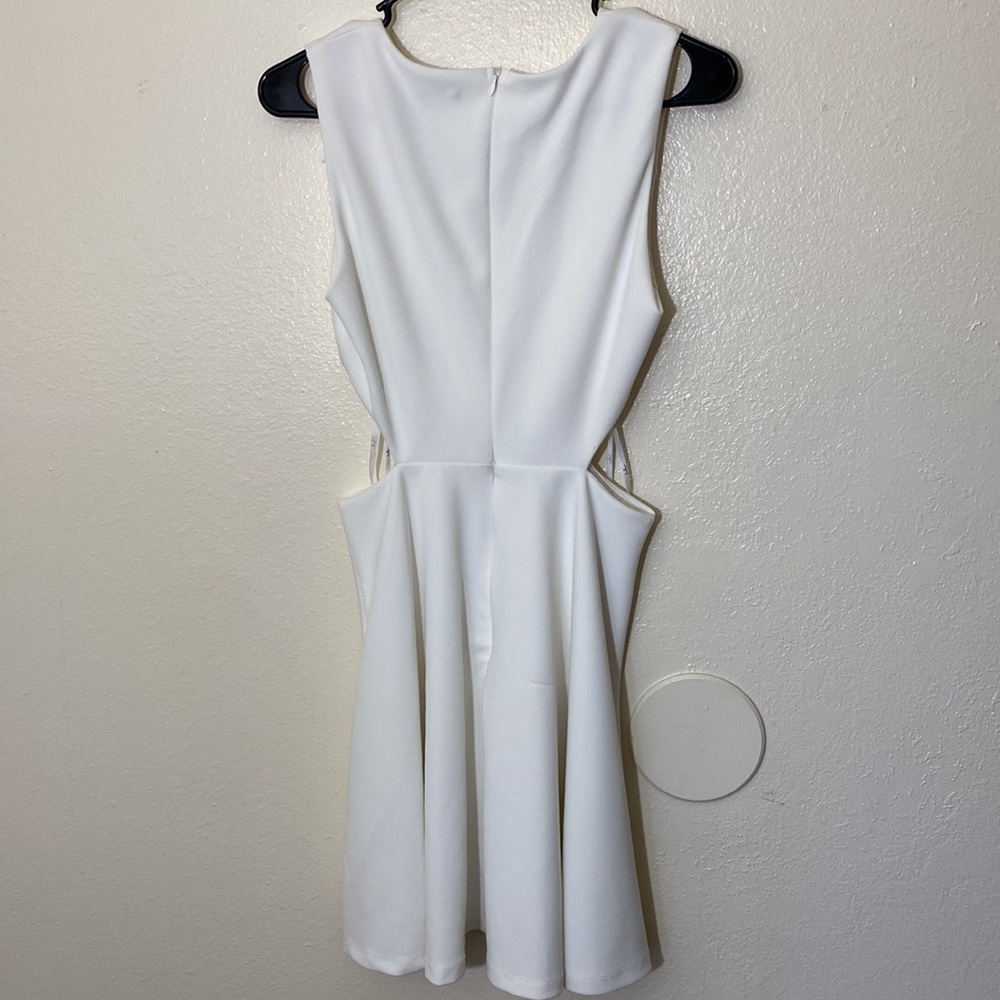 Lulu’s toast to you sleeveless white cut out skater mini dress - Picture 9 of 12